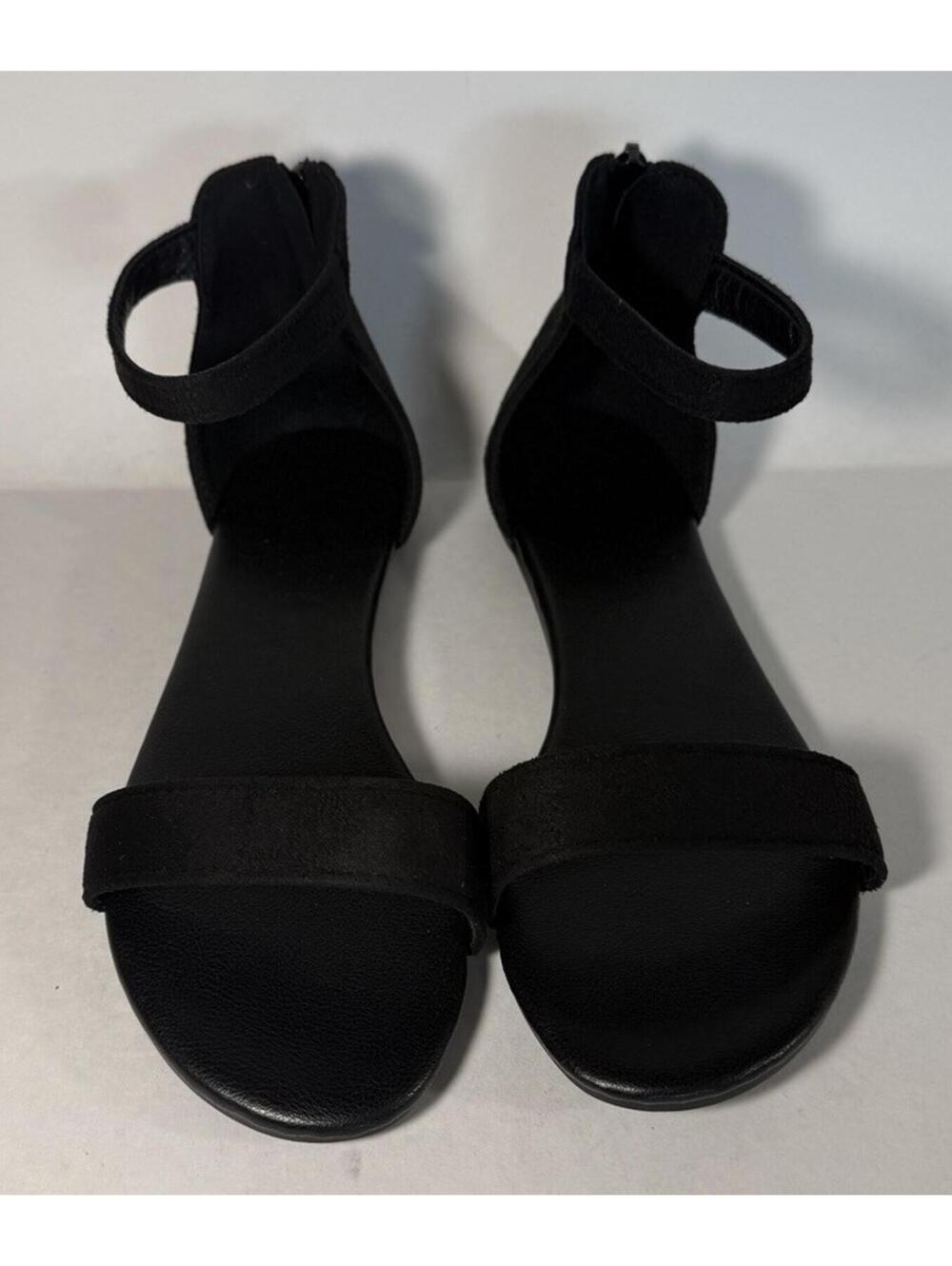 Unbranded Flat Sandal Open Toe Ankle Strap Heel Zipper